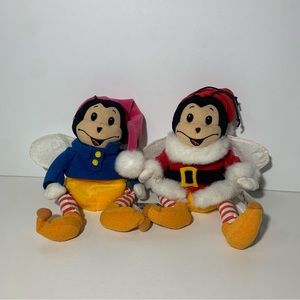 Tobin Farleys Humbug Bean Bag Christmas Plush “Sleepy” Bug & “Santa” Bug 2 Lot